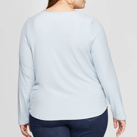 Ava & Viv ribbed Henley top - Picture 2 of 7